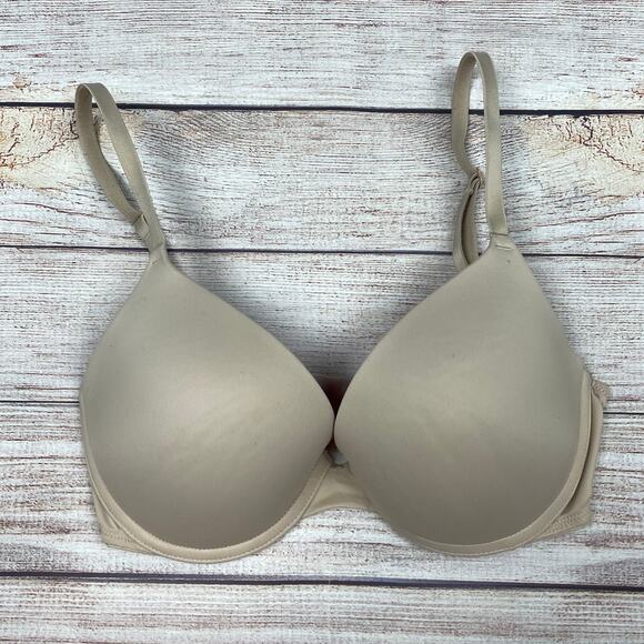PINK Victoria's Secret Nude Wear Everywhere Push Up Bra 32D - Picture 1 of 4